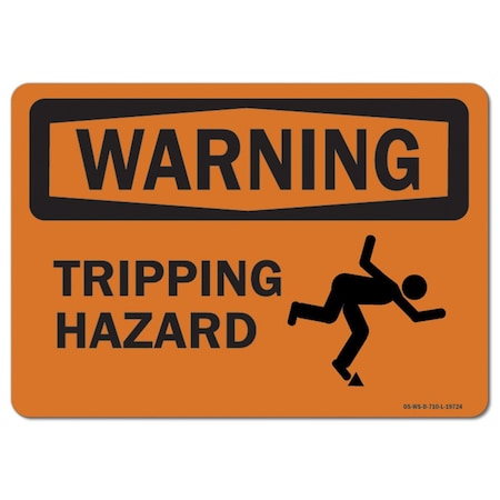 Signmission OSHA Warning Decal, Tripping Hazard, 5in X 3.5in Decal, 10PK, 5" W, 3.5" H, Landscape, PK10 OS-WS-D-35-L-19724-10PK